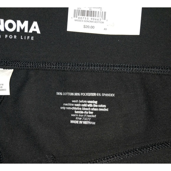 Sonoma Leggings, Mid Rise, XL, Black, 56 Cotton, 38 Poly, 6 Spandex - Picture 3 of 3